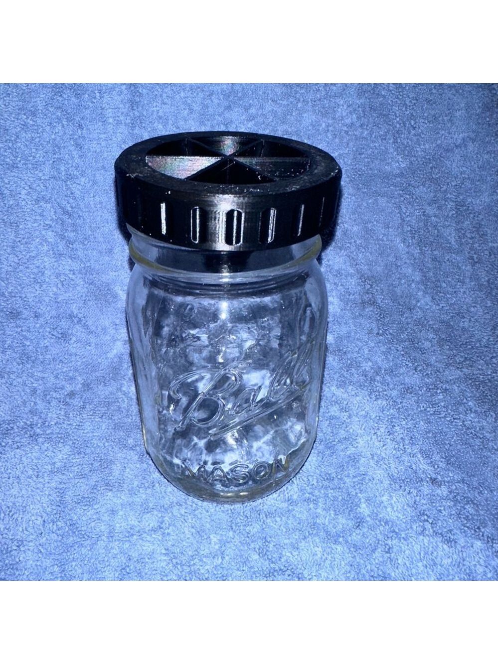 3D Printed Fruit Fly Mason Jar Trap Black Lid And Jar Complete Set